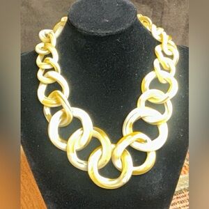Tory Burch Chunky Chain Link Necklace with Monogram Clasp